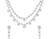 Image of elegant silver jewelry sets necklace earrings and bracelets on white background
