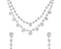 Image of elegant silver jewelry sets necklace earrings and bracelets on white background