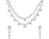 Image of elegant silver jewelry sets necklace earrings and bracelets on white background