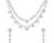 Image of elegant silver jewelry sets necklace earrings and bracelets on white background