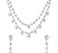Image of elegant silver jewelry sets necklace earrings and bracelets on white background