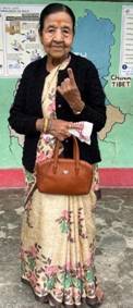 92 year old woman voter, Namchi District in Sikkim, 19.04.2024