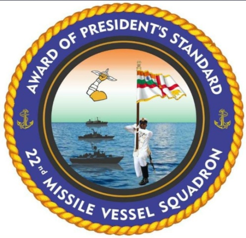 भारतीय नौसेना के 22वें मिसाइल वेसल्स स्क्वाड्रन को मिला “राष्ट्रपति मानक" 